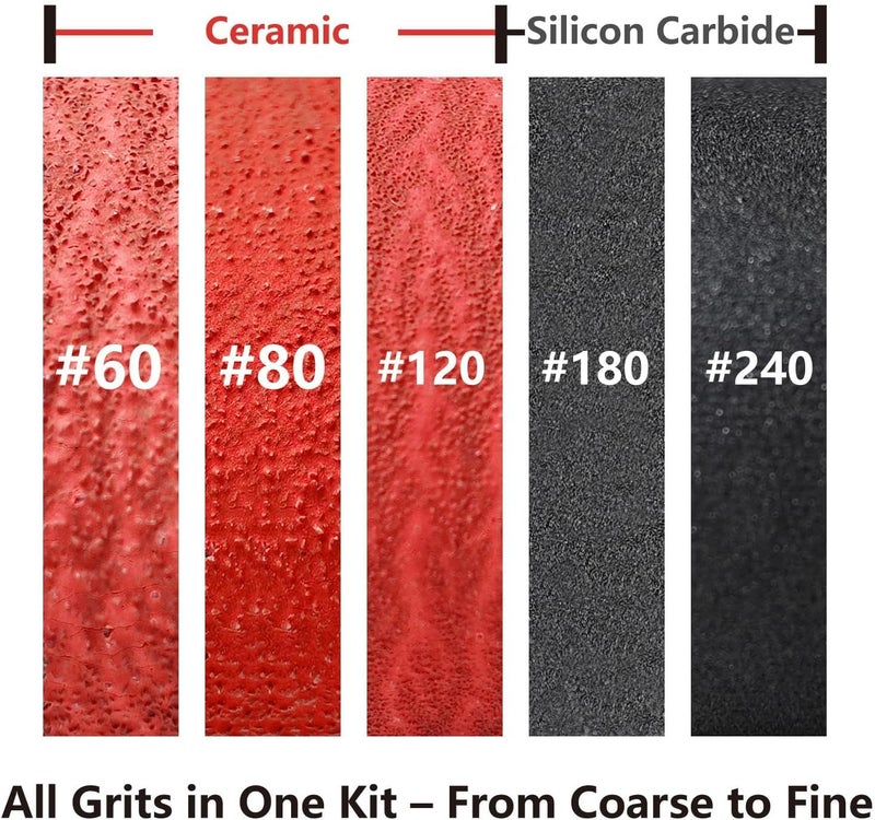 ABRTEN 1/2 x 18 Inch Sanding Belts 20 Pack, Assorted Grits (60, 80, 120 Ceramic; 180, 240 Silicon Carbide) for Metal & Wood, Compatible with WEN 6307, RYOBI PSD101B, Ingersoll Rand Sanders - Image 2